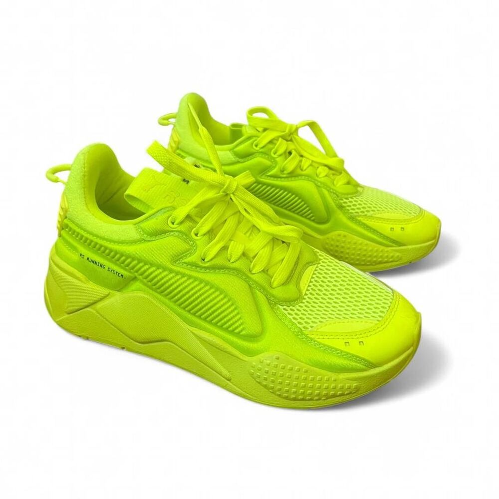 Puma Women's Neon Green Puma RS-X Running System Platform Trainers SZ 7.5
